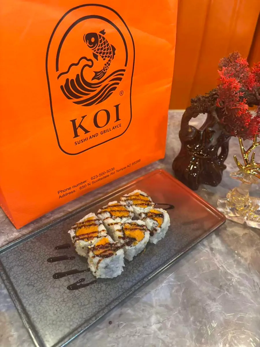 Salmon & Cream Cheese Roll at Koi Sushi，a Japanese Restaurant in Tempe