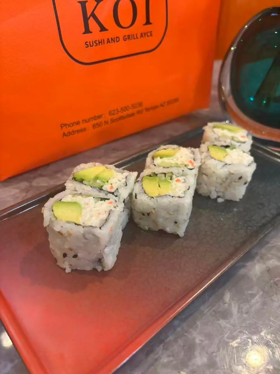 Cheese Avocado Roll at Koi Sushi，a Japanese Restaurant in Tempe
