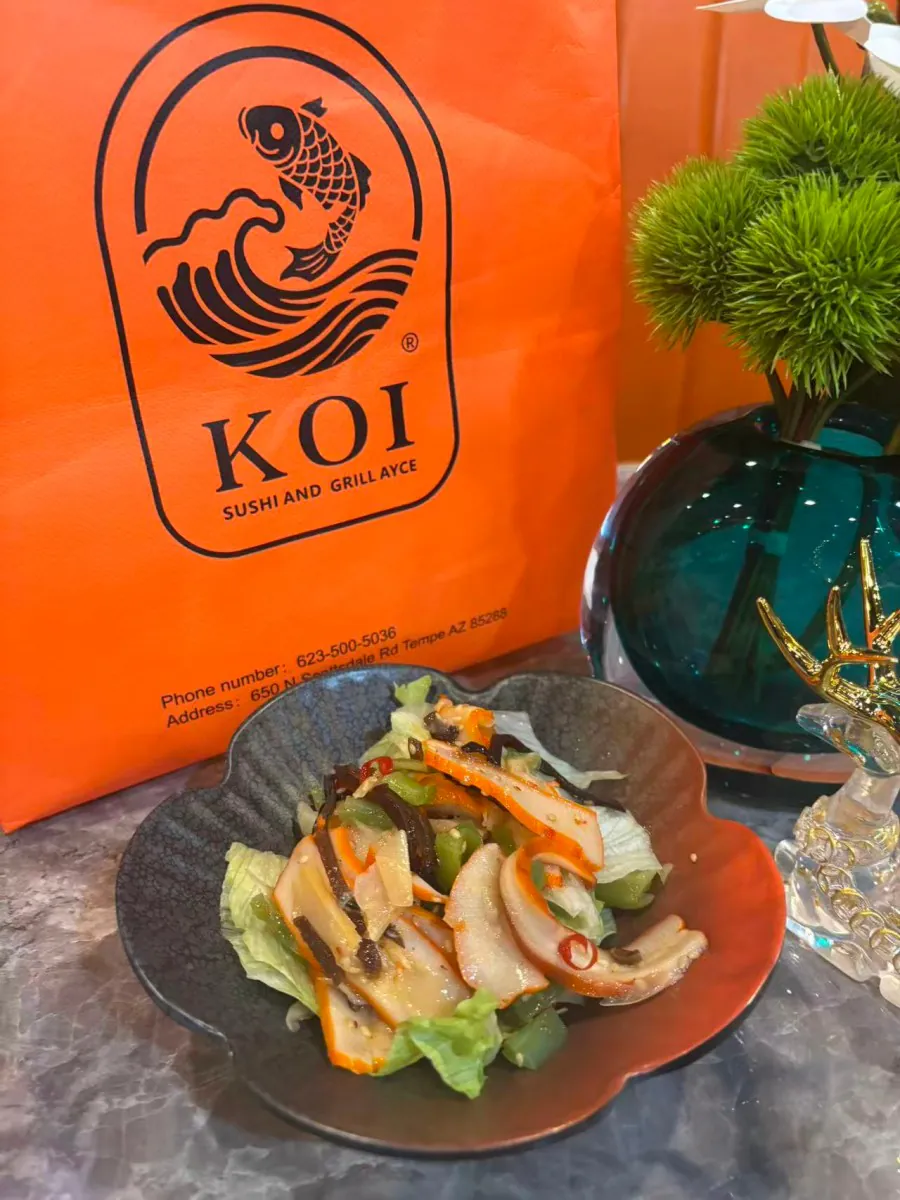 Spicy Squid Salad at Koi Sushi，a Japanese Restaurant in Tempe